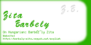 zita barbely business card